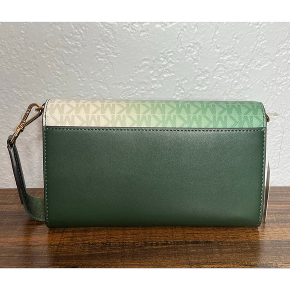 Michael Kors Jet Set Large Moss Multi Crossbody Bag with Logo & Zip Closure - Picture 7 of 11